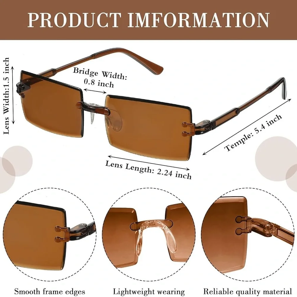 Brown rimless glasses - Picture 8 of 8